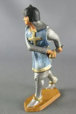 Starlux - Middle-age - serie 58 - ref  6010 (white base) - footed crusader decladding is sword (metalised blue)