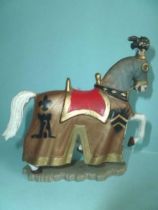 Starlux - Middle-age - serie 60 - ref 6109 - mounted with standart white walking horse with old gold jousting robe