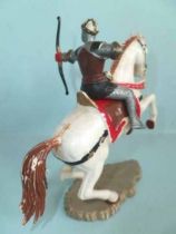 Starlux - middle-age - serie 64 - ref 6115 bis - mounted firing bow white rearing up horse