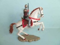 Starlux - middle-age - serie 64 - ref 6115 bis - mounted firing bow white rearing up horse