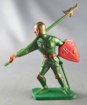 Starlux - middle-age - serie 69 (choc series) - footed footed trooper with pike (green & red) (ref MPC 43)