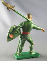 Starlux - middle-age - serie 69 (choc series) - footed footed trooper with pike (green & red) (ref MPC 43)