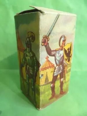 Starlux - Moyen-�ge - s�rie 58 - r�f 6004 - Boite Vide pour pi�ton seigneur combattant �cu armori� (version 1961)