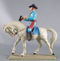 Starlux - Nordistes - Série ordinaire - Cavalier Officier jumelles cheval gris tête baissée (réf CN5)