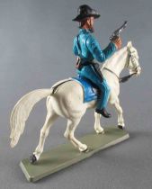 Starlux - Nordistes - Série ordinaire - Cavalier Officier revolver cheval blanc tête droite (réf CN2)