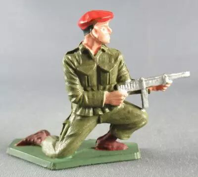 Starlux - Paratroopers - Serie Luxe - Firing  MG kneeling (khaki) (r�f 5071)