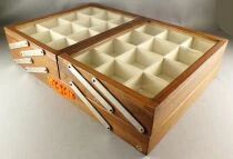 Starlux - Retailers Compartmentalised Wooden Folding Box for Miniatures - Dark Oak