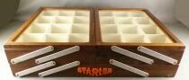 Starlux - Retailers Compartmentalised Wooden Folding Box for Miniatures - Dark Oak