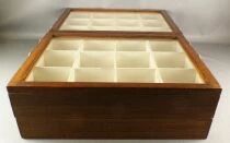 Starlux - Retailers Compartmentalised Wooden Folding Box for Miniatures - Dark Oak