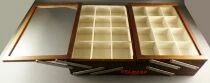 Starlux - Retailers Compartmentalised Wooden Folding Box for Miniatures - Dark Oak