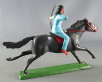 Starlux - Sioux Regular Series 1965 - Mounted Bowman (blue) black galoping horse (ref 434)