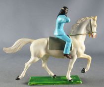 Starlux - Sioux Regular Series 1965 - Mounted Firing rifle (blue) white trotting horse (ref 431)
