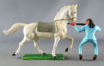 Starlux - Sioux Regular Series 1965 - Mounted Firing rifle (blue) white trotting horse (ref 431)