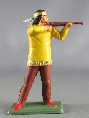 Starlux - Sioux S�rie Luxe Sp�ciale 65 - Pi�ton Tireur fusil debout (jaune & marron) (r�f 5169)