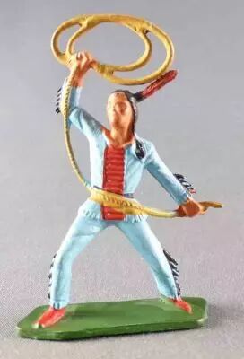 Starlux - Sioux S�rie Ordinaire 57 - Pi�ton lasso (bleu) (r�f 168)