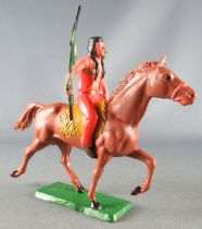 Starlux - Sioux Série Ordinaire 65 - Cavalier Javelot (orange) cheval baie trot (réf 438)