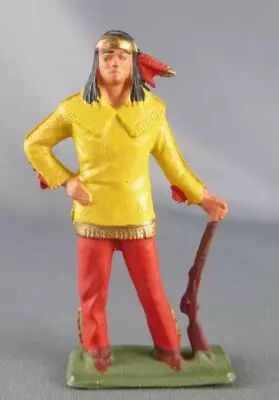 Starlux - Sioux Series Luxe Speciale 65 - Footed Rifle on side (yellow & red) (ref 5162)