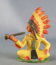 Starlux - Sioux Series Regular 57 - Footed Chief seated (yellow) (ref 165)