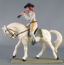 Starlux - Sudistes - Série ordinaire - Cavalier Officier longue vue cheval  blanc tête baissée (réf CS1)