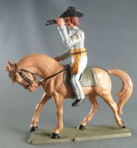 Starlux - Sudistes - Série ordinaire - Cavalier Officier longue vue cheval baie tête penchée (réf CS1)