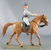 Starlux - Sudistes - Série ordinaire - Cavalier regardant à droite cheval marron tête droite (réf CSXX)