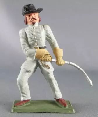 Starlux - Sudistes - S�rie ordinaire - Pi�ton Officier d�gainant sabre (r�f S5) socle vert