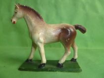 Starlux - The Farm - Animals - Horse (with base) (white & brown ) (Series 53/54 ref 541)