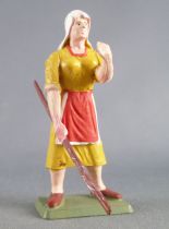 Starlux - the farm - Farmwoman with stick (ochre) (series 75 ref PF12)