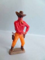 Starlux 35mm - Far-West Cow-Boys - Dégainant pistolet (rouge & jaune) (réf MCB 5124)