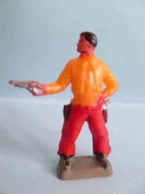 Starlux 35mm - Far-West Cow-Boys - Tireur pistolet debout (jaune & rouge) (r�f MCB 5128)