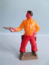 Starlux 35mm - Far-West Cow-Boys - Tireur pistolet debout (jaune & rouge) (réf MCB 5128)