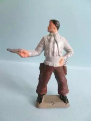 Starlux 35mm (1/50�) - Wild West Cow-Boys- Firing pistol standing (grey & brown) (ref MCB 5128)