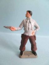 Starlux 35mm (1/50°) - Wild West Cow-Boys- Firing pistol standing (grey & brown) (ref MCB 5128)