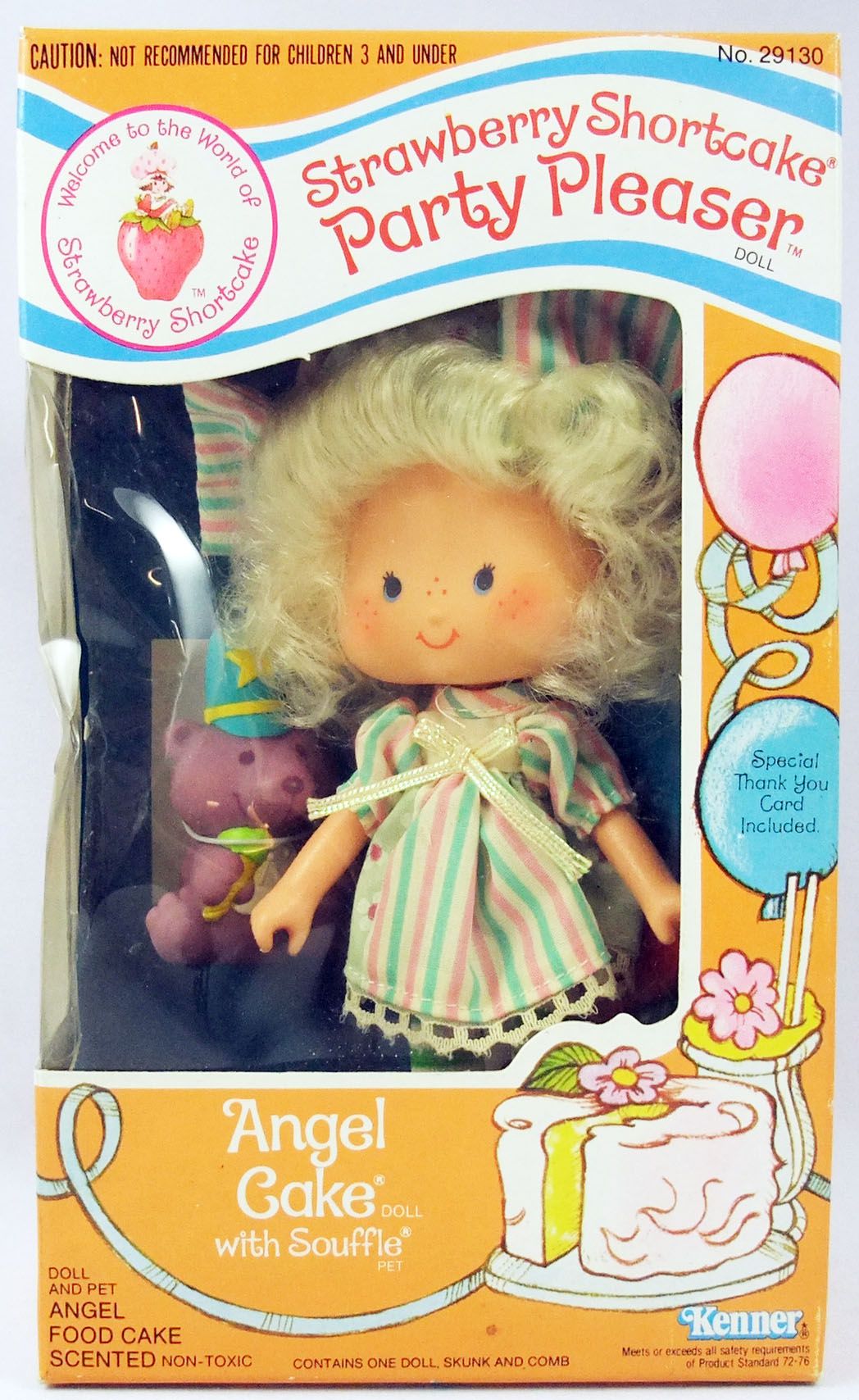 with Hopsalot Gorgeous collectible and vintage Strawberry Shortcake  Angel Cake with Soufflé By Kenner.
