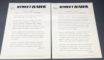 Street Hawk (Tonnerre Mécanique) - Dossier de Presse (Press Information) MCA TV International (1984)