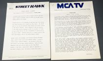 Street Hawk (Tonnerre Mécanique) - Dossier de Presse (Press Information) MCA TV International (1984)