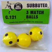 Subbuteo C.121 - 3 Ballons de match jaunes - 3 Match Balls Yellow (neuve sous sachet)