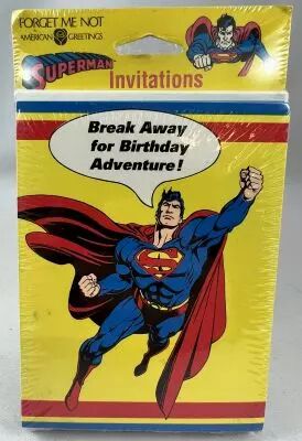 Superman - Cartes Invitation Anniversaire - Carlton Cards 1992