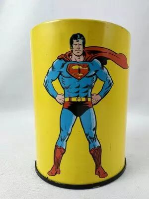 Superman - Pot � Crayon en m�tal Jaune - 1980