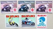 Suzuki - Moto - Lot de 6 Autocollants Vintage