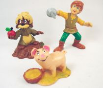 Taram et le Chaudron Magique - Set des figurines pvc Bully : Gurki, Tirelire, Taram