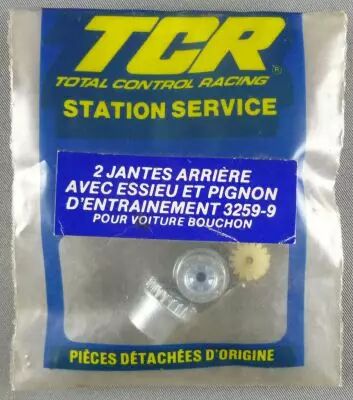 Tcr - 2 Jantes Arri�res avec Essieu & Pignon Entrainement 3259-9 pour Voiture Bouchon Neuf Sachet