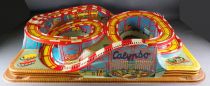 Technofix GE 307 Tin Wind-Up Roller Coaster Toy 2 Vehicles with Key no Box Mechanical tin Train 