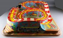 Technofix GE 307 Tin Wind-Up Roller Coaster Toy 2 Vehicles with Key no Box Mechanical tin Train 
