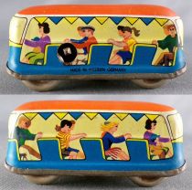 Technofix GE 307 Tin Wind-Up Roller Coaster Toy 2 Vehicles with Key no Box Mechanical tin Train 
