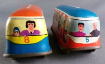Technofix GE 307 Tin Wind-Up Roller Coaster Toy 2 Vehicles with Key no Box Mechanical tin Train 