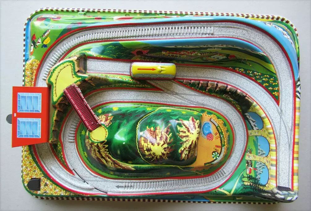 Technofix GE 312 Boxed Rocky Mountains Train Mechanical tin Toy