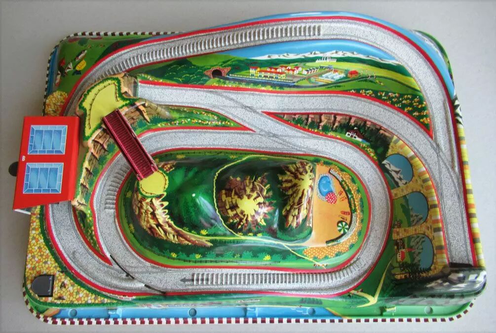 Technofix GE 312 Boxed Rocky Mountains Train Mechanical tin Toy