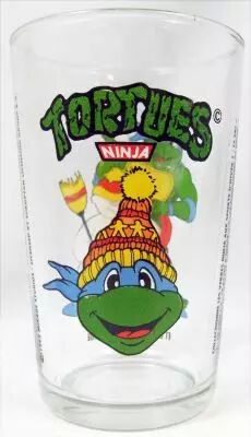 Teenage Mutant Ninja Turtles - Amora drinking glass 1992 - Leonardo and the snowman