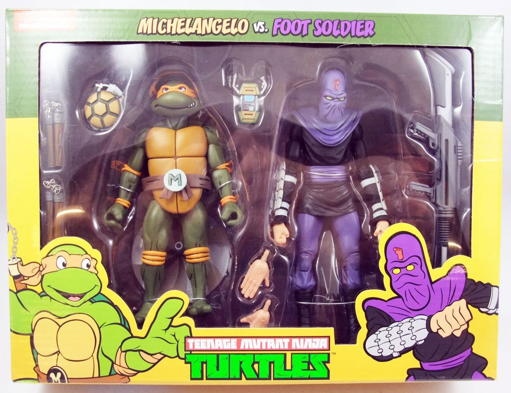 NECA Teenage Mutant Ninja Turtles teenage mutant ninja turtles Michaelangelo vs pied soldat cible